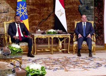 The president of Egypt, Abdel Fattah El-Sisi during his meeting with Ethiopia's Prime Minister Abiy Ahmed in Cairo over GERD (2023-2024). Credit: Ahram