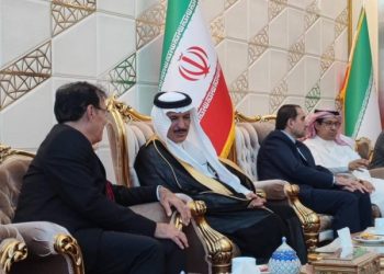 Saudi Arabia’s ambassador to Iran Abdullah bin Saud Al-Enezi (second left) arrives in Tehran. Credit: Arab News